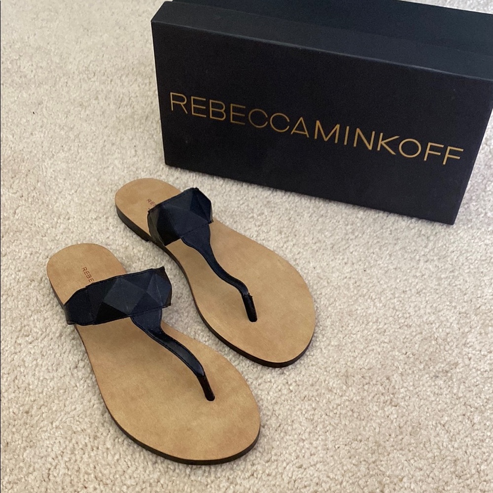 Rebecca Minkoff Black and Tan Sandals, 6.5M, NWT